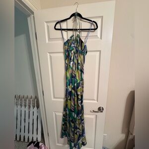 Gianni Binj Satin Swril Pattern Cut out dress